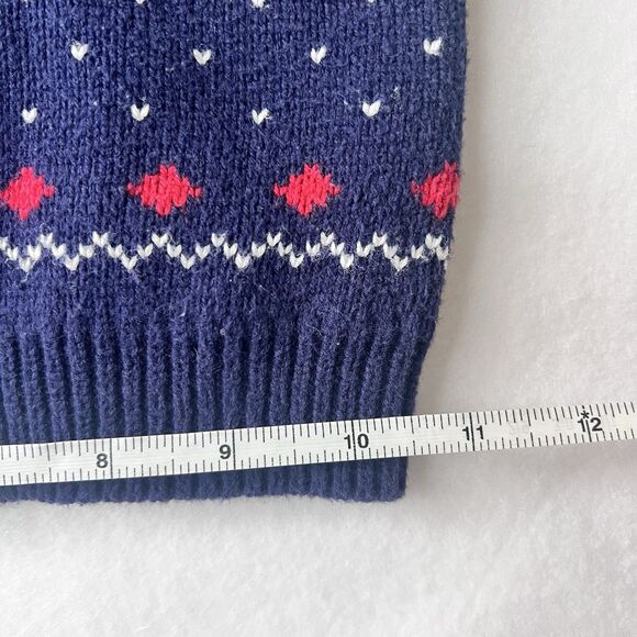 VTG Reindeer Fair-isle Holiday Navy Toddler 3T  Sweater Redodeco 100%Cotton - Picture 15 of 16